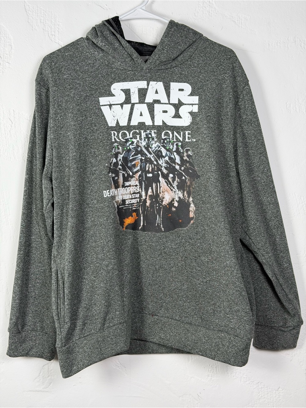 Boys XL Star Wars Rogue One Dark Gray Pullover Hoodie with pockets